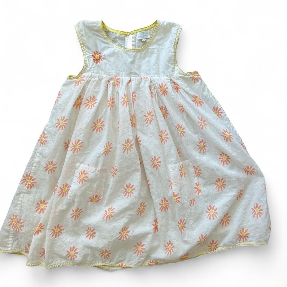 Dear Georgie Girls White Dress with Pink Floral Daisies